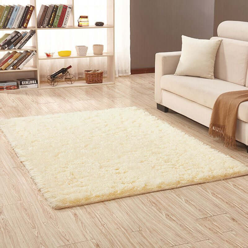 Soft Plain Area Rug - Machine Washable Carpet for Living Room & Bedroom