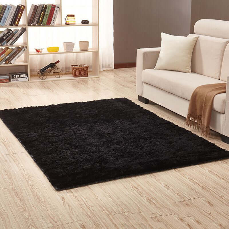 Soft Plain Area Rug - Machine Washable Carpet for Living Room & Bedroom