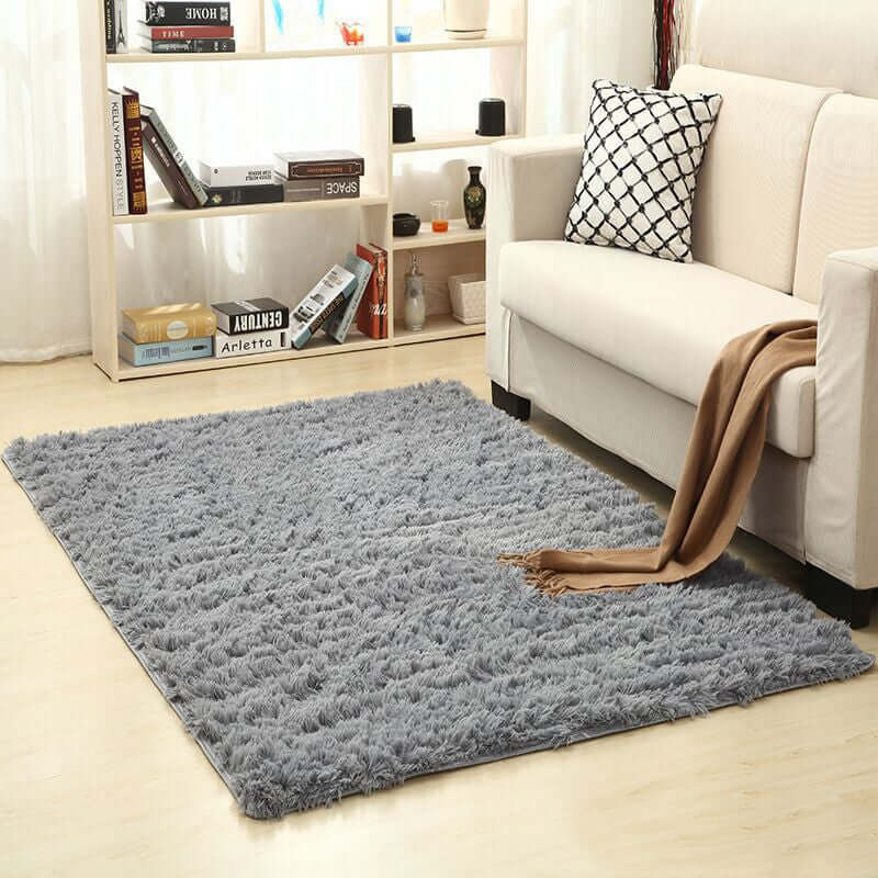 Soft Plain Area Rug - Machine Washable Carpet for Living Room & Bedroom