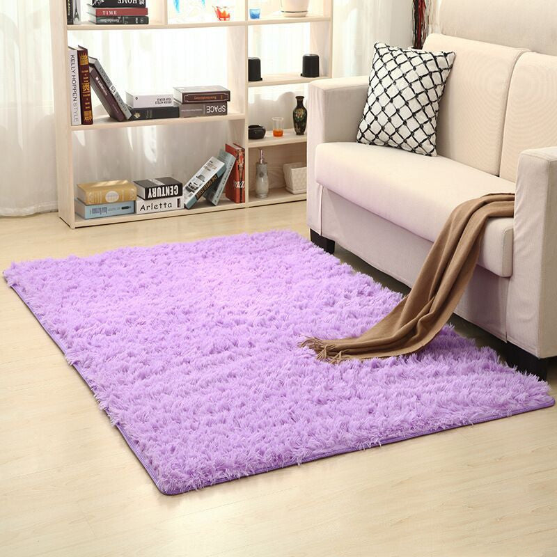 Soft Plain Area Rug - Machine Washable Carpet for Living Room & Bedroom