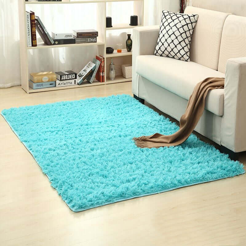Soft Plain Area Rug - Machine Washable Carpet for Living Room & Bedroom