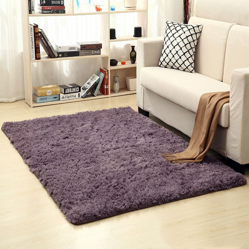 Soft Plain Area Rug - Machine Washable Carpet for Living Room & Bedroom