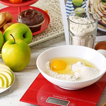 Sabichi Digi Kitchen Scale Red 5kg