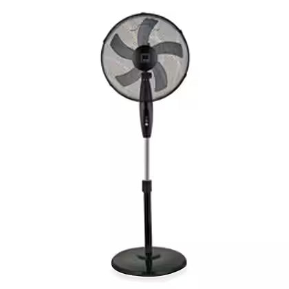 Knight 16" Pedestal Fan, Matt Finish With Rotary Knob, Heavy Round Base White or Black